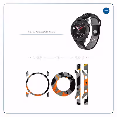 برچسب ماهوت طرح Autumn Army مناسب برای ساعت هوشمند شیایومی Amazfit GTR 47mm