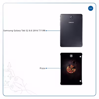 برچسب پوششی ماهوت مدل Pizza مناسب برای تبلت سامسونگ Galaxy Tab S2 8.0 2016 T719N
