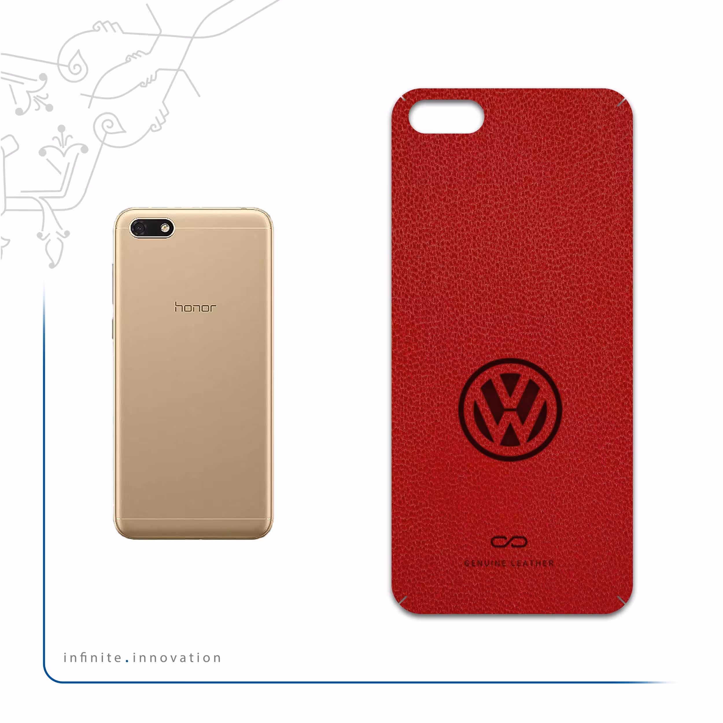 برچسب پوششی ماهوت مدل RL-VLKS_WGN مناسب برای گوشی موبایل آنر 7S