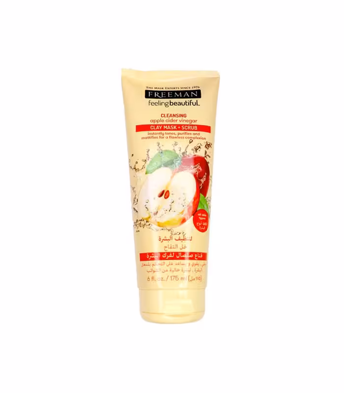 ماسک صورت و اسکراب 4 کاره سرکه سیب فریمن Freeman Apple Cider Clay Mask Scrub حجم 175 میلی لیتر