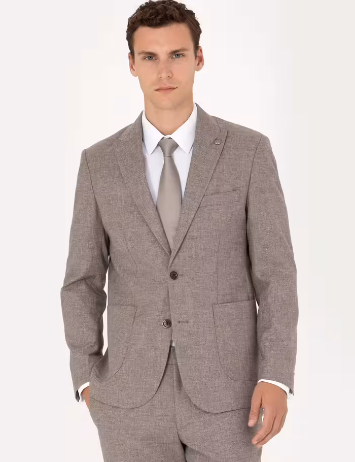 کت و شلوار مردانه قهوه ای روشن پیرکاردین