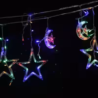 ریسه پرده ای طرح ستاره و ماه کوچک 3 متری