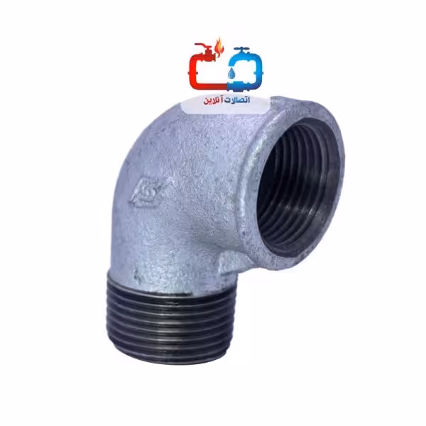 چپقی دنده‌ای 2 اینچ 90 درجه گالوانیزه مک