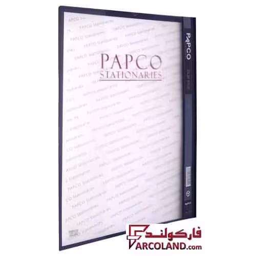 پوشه پلاستیکی جیبدار پاپکو همراه با گیره مدل A4-109 سایز A4 بسته 48 عددی