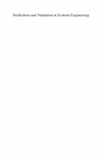 خرید و دانلود نسخه کامل کتاب Verification and Validation in Systems Engineering: Assessing UML/SysML Design Models