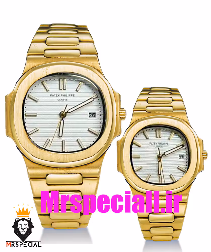 ساعت ست پتک فیلیپ ناتیلوس کوارتز طلایی صفحه سفید Patek Philippe NUATILOS 0020741