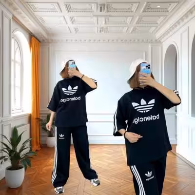 ست تیشرت و شلوار بغل نوار آدیداس