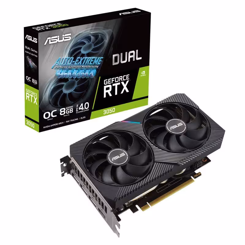 کارت گرافیک Asus Dual GeForce RTX3050 OC 8GB GDDR6 128Bit