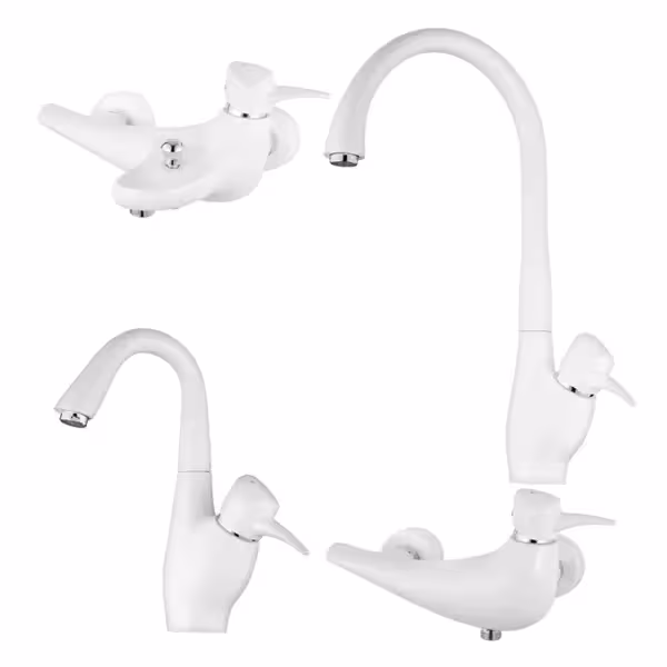 ست کامل شیرآلات کاویان مدل توکا سفید