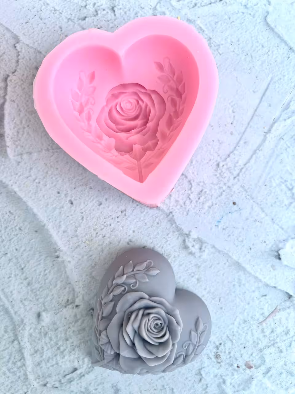 قالب سیلیکونی قلب گلدار گل وسط