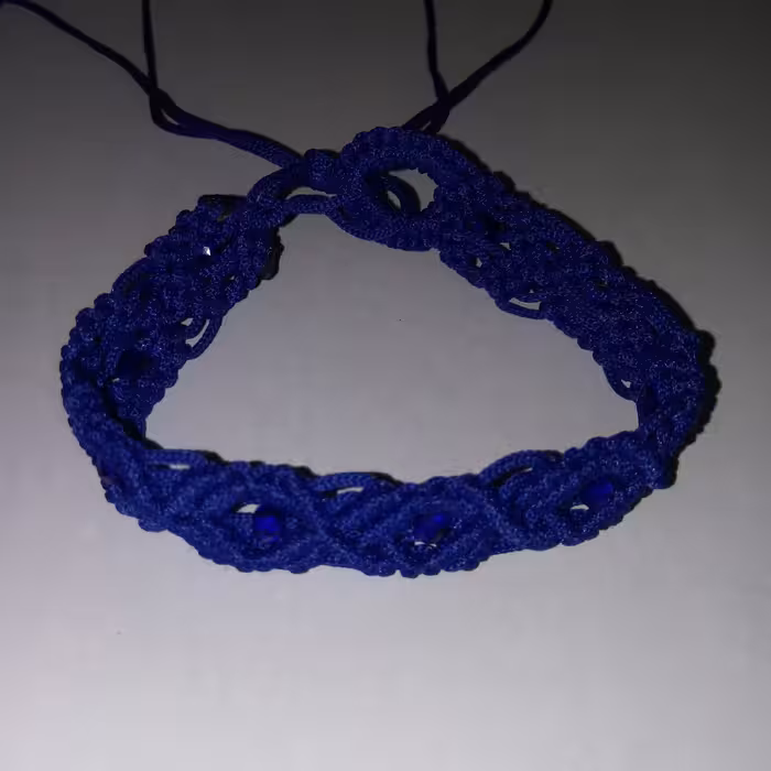 دستبند دست بافت مکرومه سان بافت