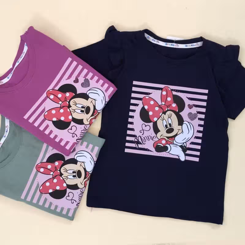 خرید و قیمت تیشرت دخترانه طرح مینی موس سایز 40 تا 55