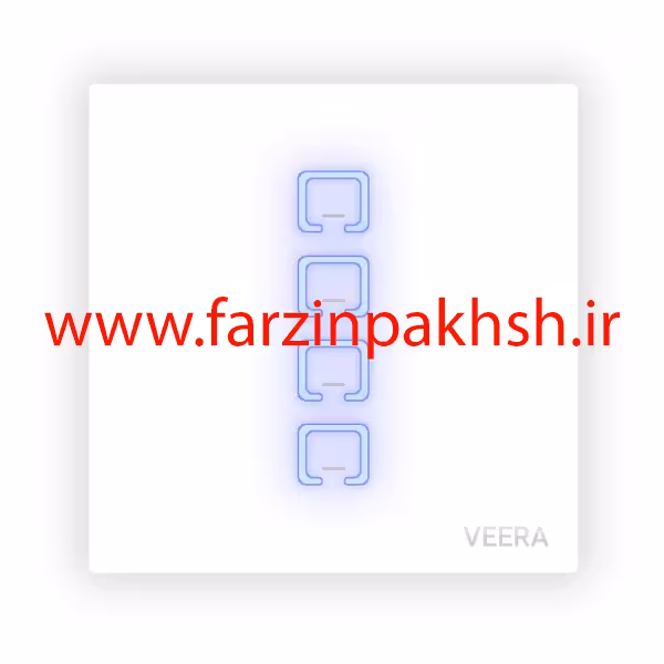 کلید چهار پل توکار ویرا مدل لمسی سفید