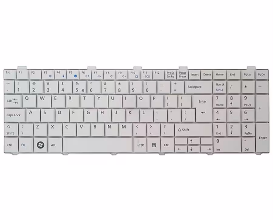 کیبورد لپ تاپ فوجیتسو Lifebook AH530 سفید