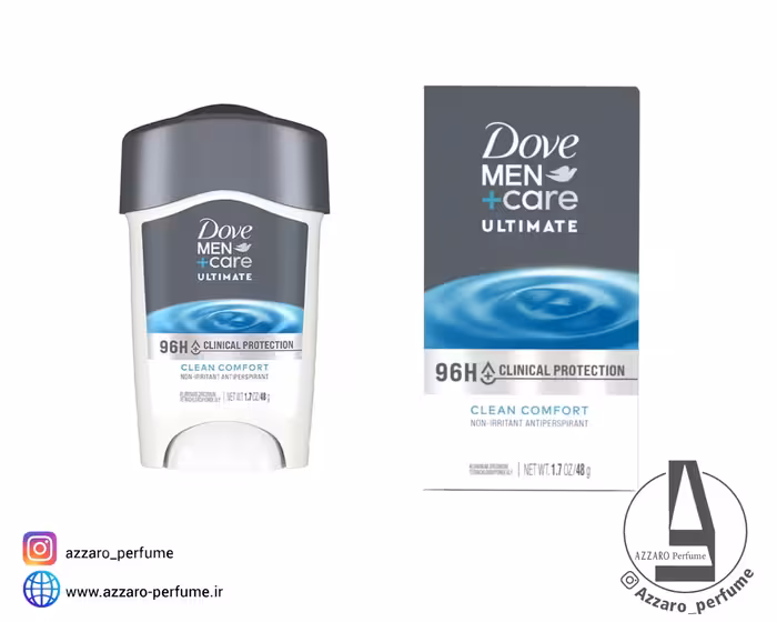 مام ضد تعریق مردانه داو کلینیکال 96 ساعته سری Ultimate مدل Clean Comfort حجم 48 گرم