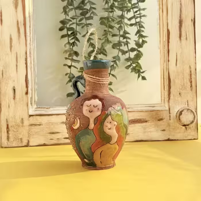 گلدان کوزه ای گلس طرح سه