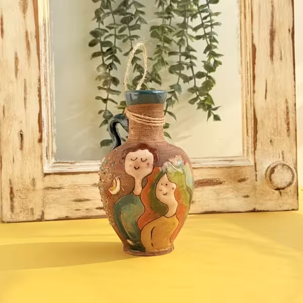 گلدان کوزه ای گلس طرح سه