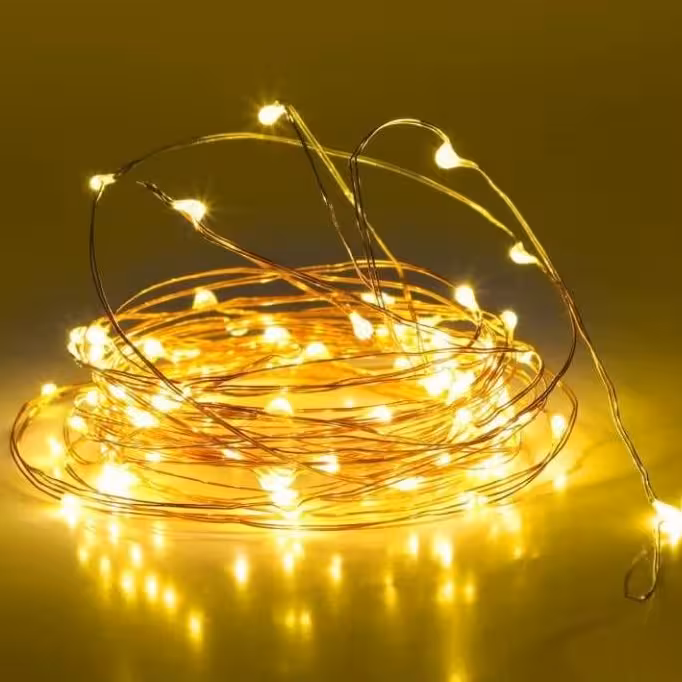 ریسه مفتولی ضدآب 5متری باتری مناسب استفاده در ظروف کریستالی و فانوس