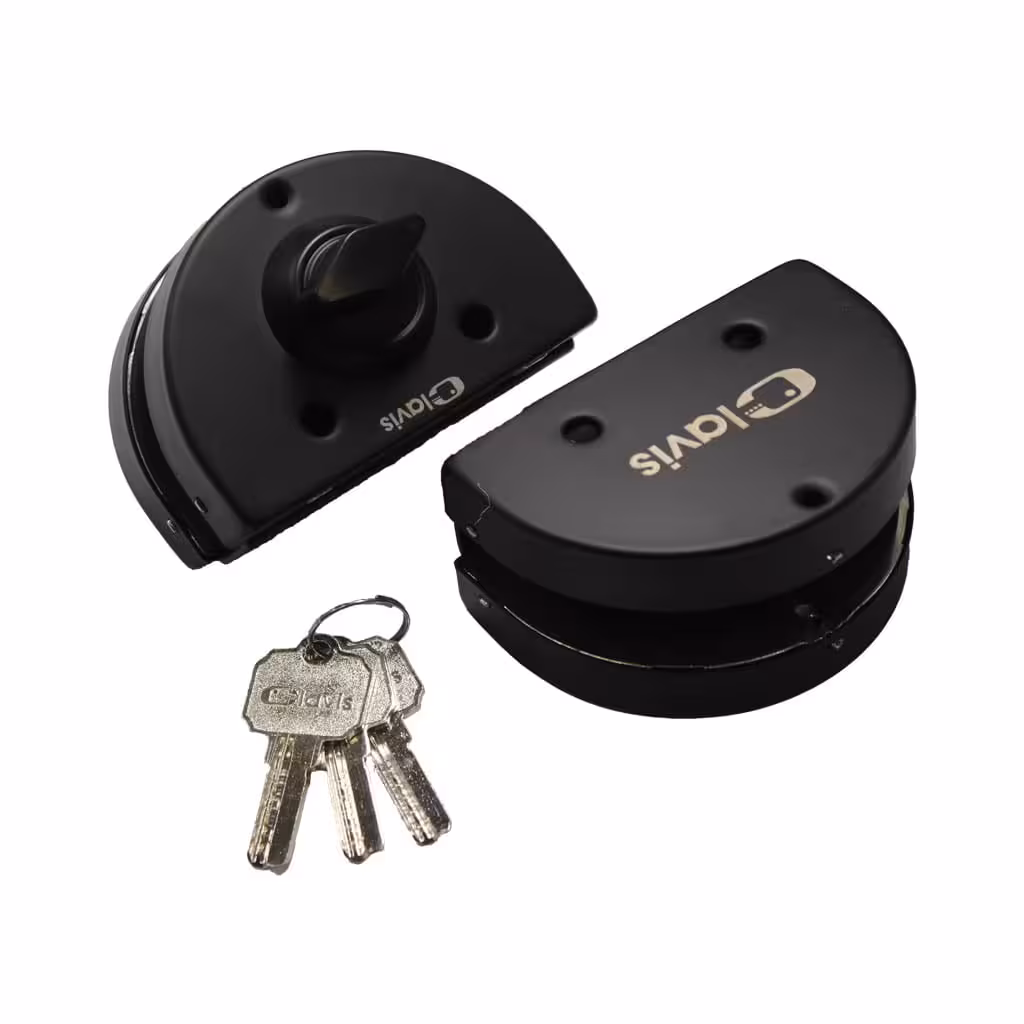 قفل شیشه سکوریت میرال مدل کلید برنجی-مشکی