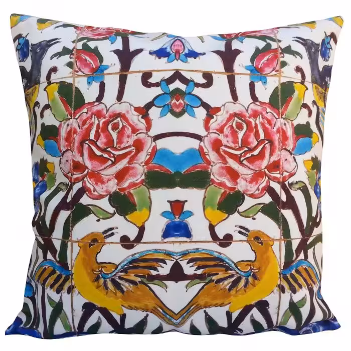 کاور کوسن مخمل کوبیده طرح کاشی کد MAKHQU20