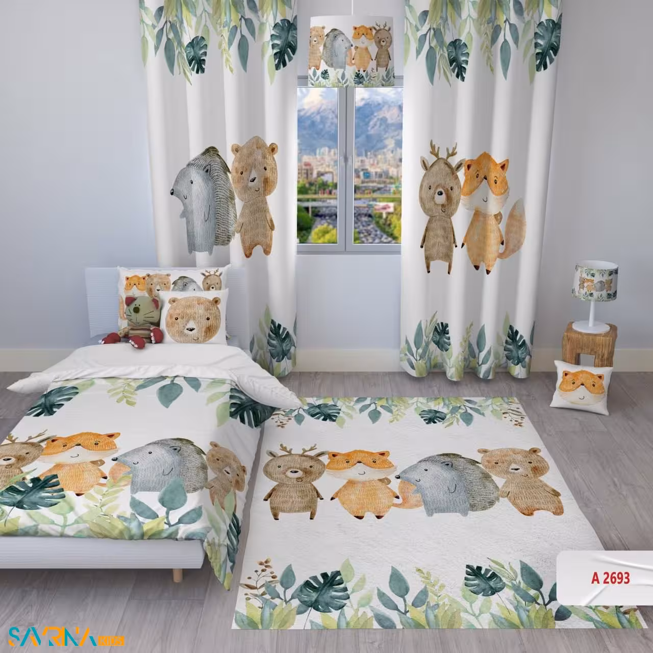 سرویس روتختی طرح اکیپ حیوانات یک نفره کد A2693