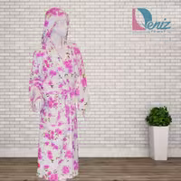 حوله تن پوش گلدار طرح سارا رنگ بنفش