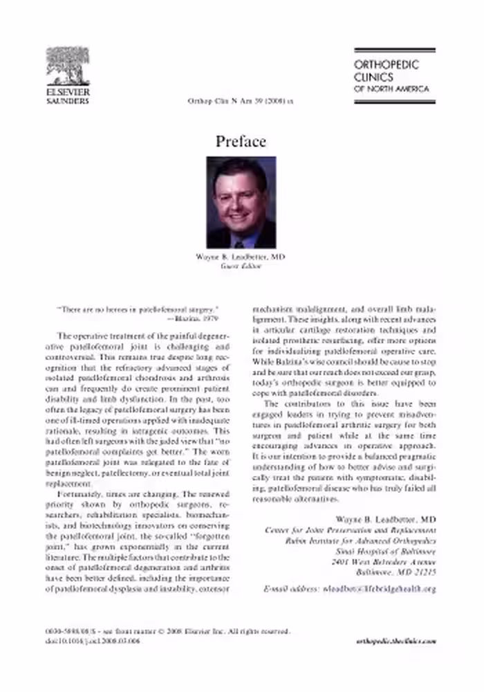 خرید و دانلود نسخه کامل کتاب Orthopedic Clinics of North America Vol 39 Issue 03  2008 Painful degenerative patellofemoral Joint