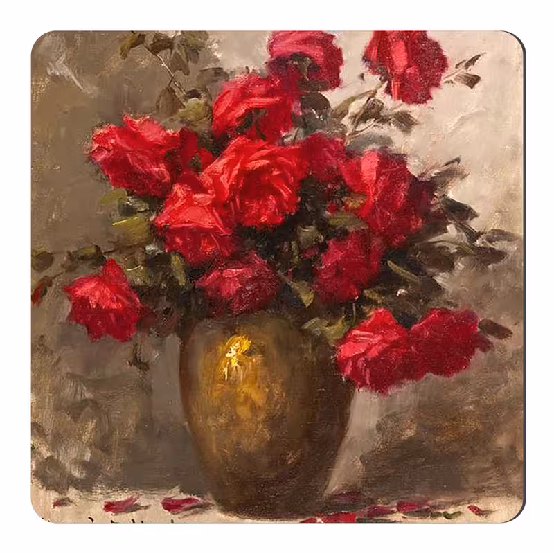 مگنت طرح نقاشی گل رز و گلدان کد wmg4123