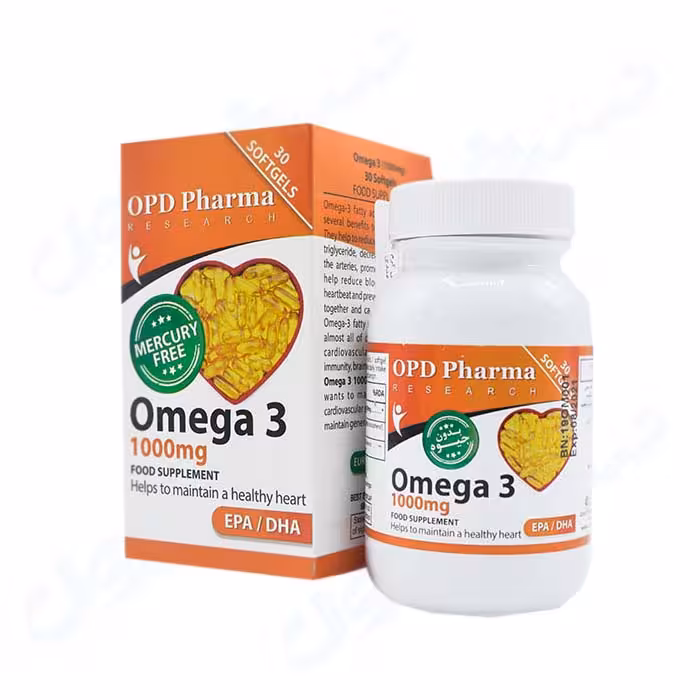 امگا3    1000 میلی گرم او پی دی فارما OMEGA 3 1000 MG OPD PHARMA