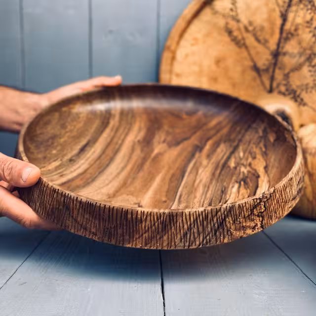 ظرف چوبی پذیرایی گردو کد 010033