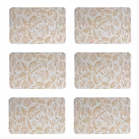 زیربشقابی طرح برگ کد 8113 بسته 6 عددی | کالا مکس