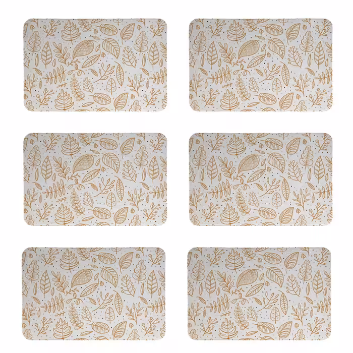 زیربشقابی طرح برگ کد 8113 بسته 6 عددی | کالا مکس