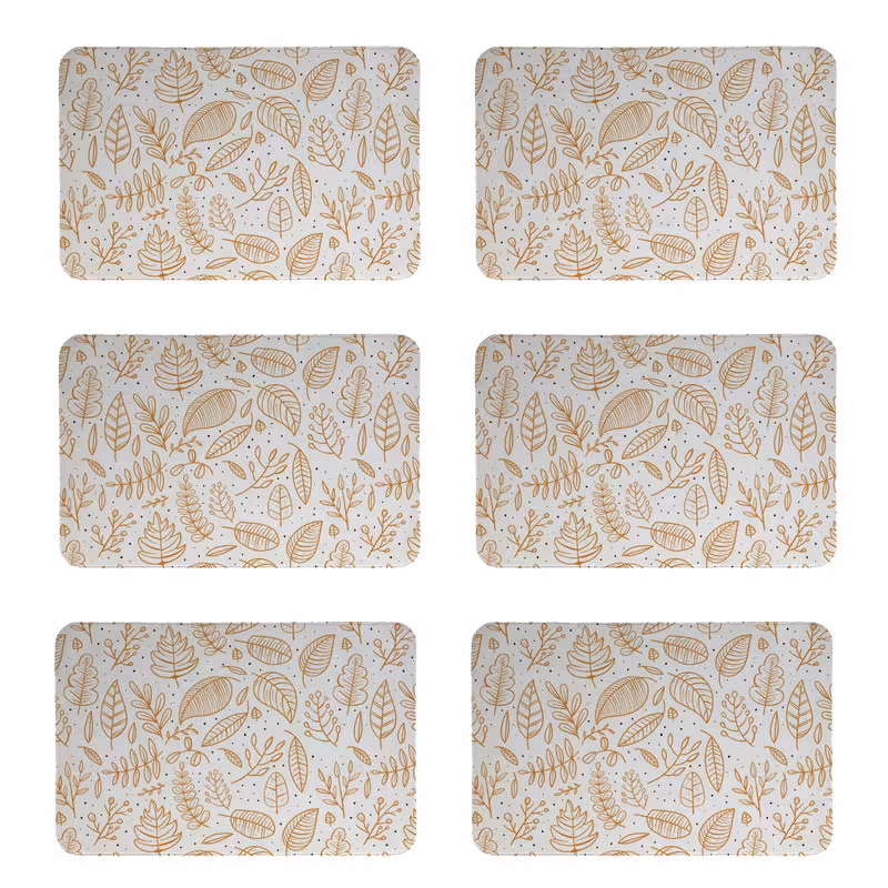 زیربشقابی طرح برگ کد 8113 بسته 6 عددی | کالا مکس