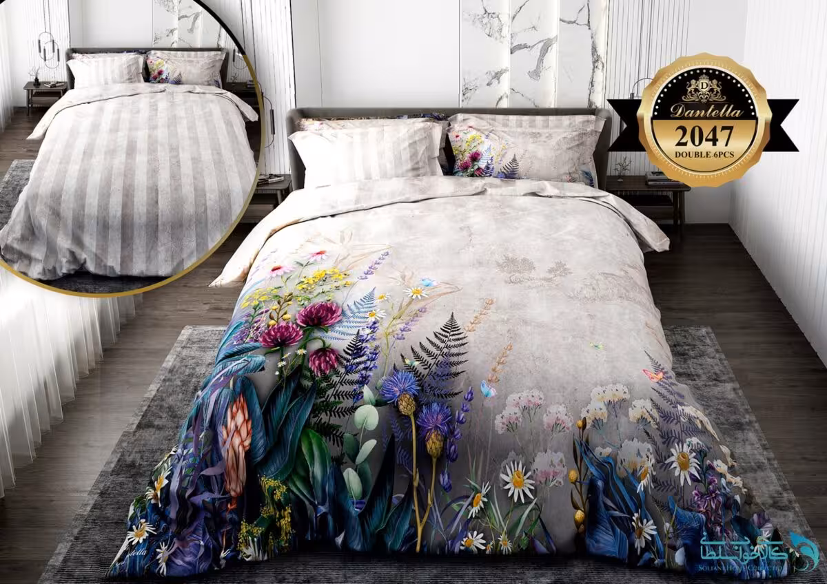 سرویس روتختی دانتلا طرح گل کد 2047 دو نفره