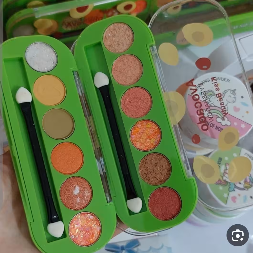 پالت سایه چشم6عددی گیاهی اواکادو ضد اب ماندگاری 72 ساعت پوشانندگی بالا بدون ریزش مواد 