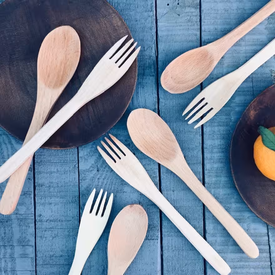 قاشق چنگال چوبی کد 514