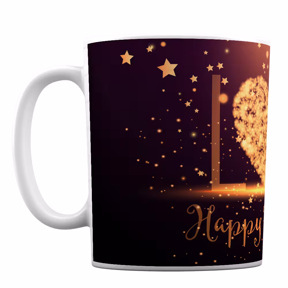 لیوان عاشقانه طرح روز ولنتاین مبارک کد 245