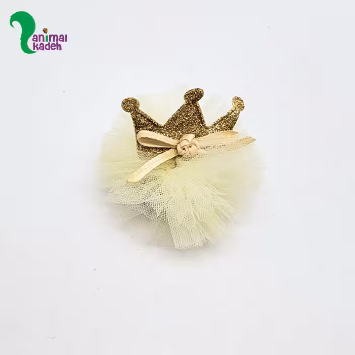 گل سر تزئینی سگ و گربه مدل تاج طلایی