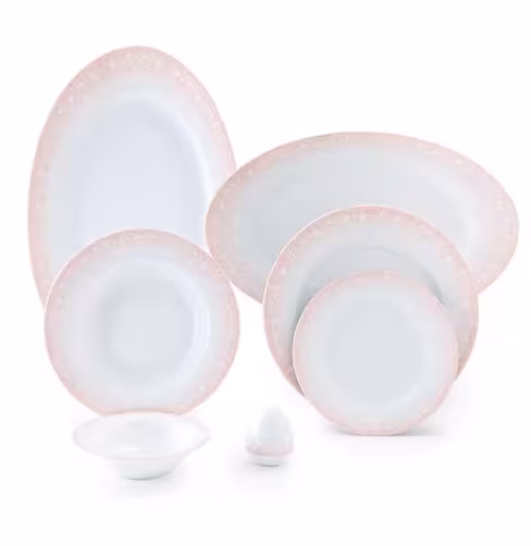 سرویس 28 پارچه 6 نفره طرح ساکورا صورتی