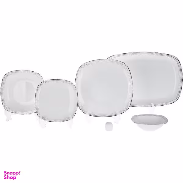 سرویس غذاخوری 27 پارچه چینی زرین ایران (Zarrin Iran) سری کواترو مدل مون بلان درجه 1