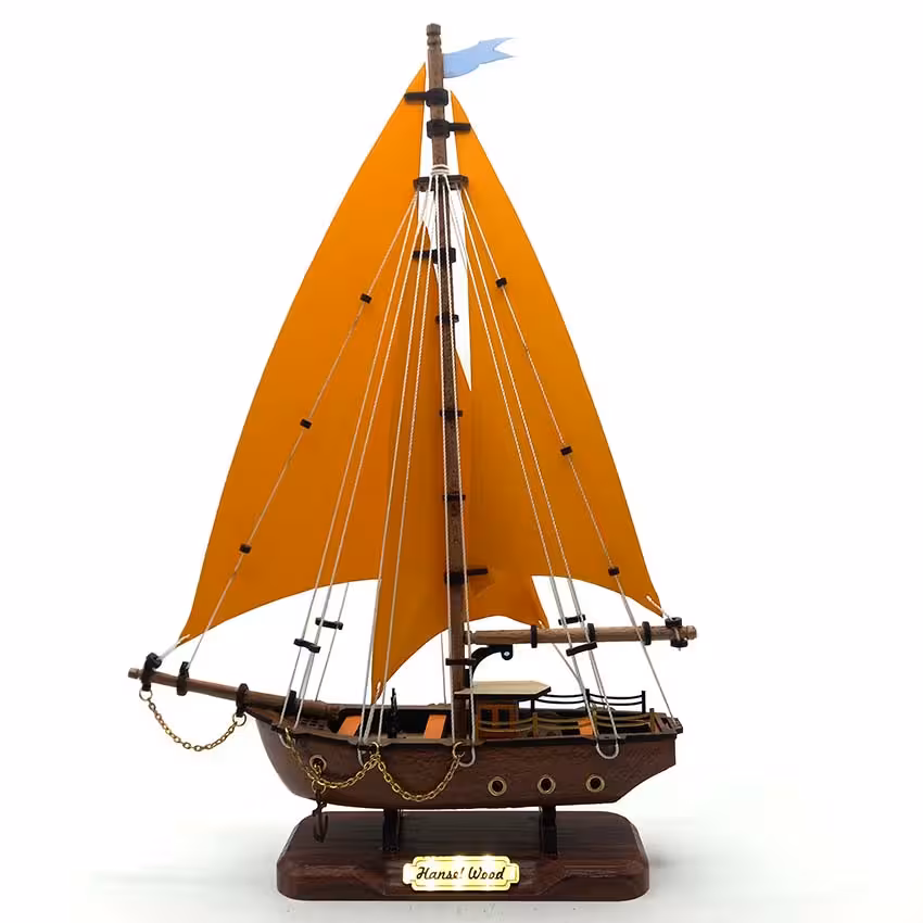 ماکت کشتی چوبی طول 25 سانتیمتری