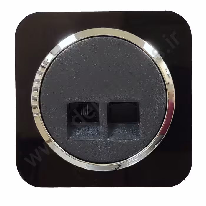 سوکت شبکه Cat6 آدا پلکسی مشکی زه نقره ای