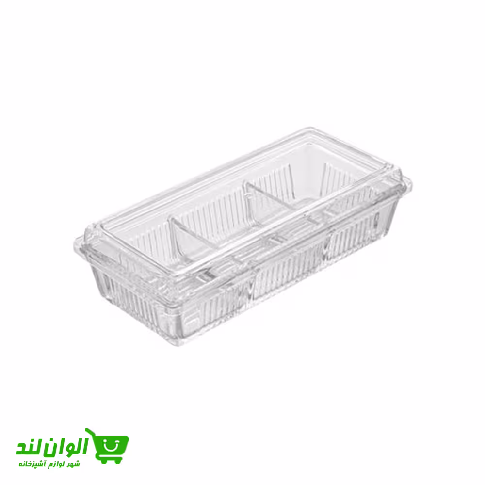 ظرف نگهدارنده شیشه ای لیمون مدل 3 خانه دربدار کد 37251