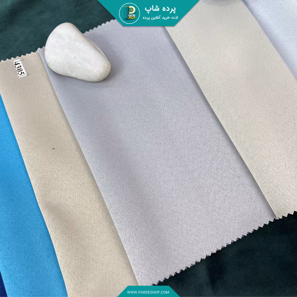 پرده آستر بلک اوت مدل ساده رنگ طوسی روشن همراه دوخت و نوار