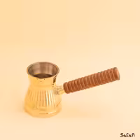 قهوه جوش برنجی طلایی بدون در مدل شیار سایز 2