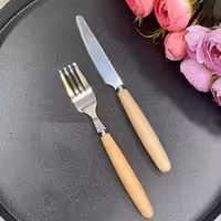 کارد و چنگال میوه دسته چوبی خارجی