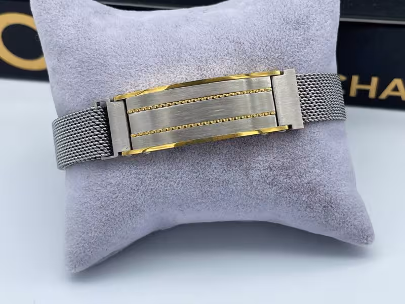 دستبند حصیری رولکس نقره ای لاکچری