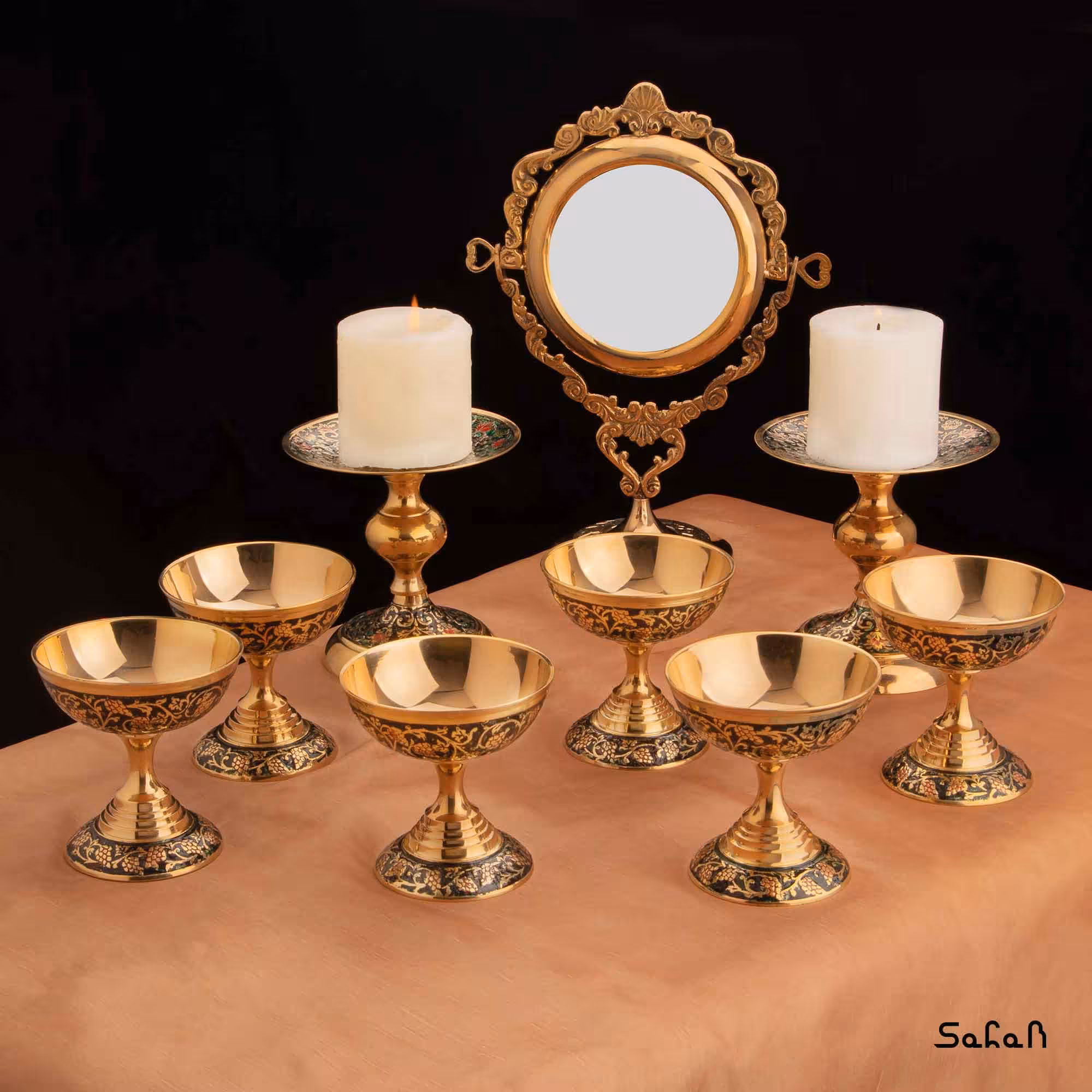 ست هفت سین برنجی میناکاری کد 099