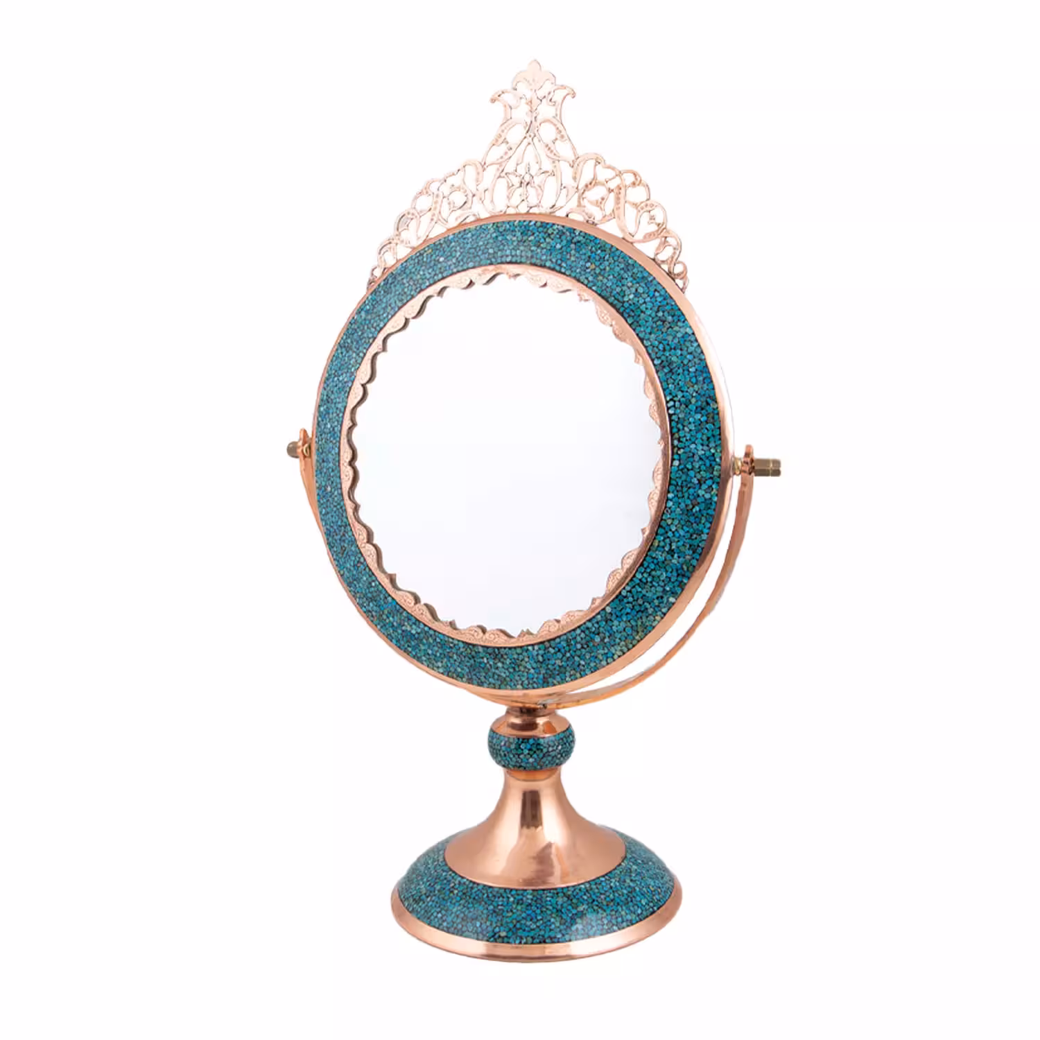 آینه گرد فیروزه کوبی کد 15