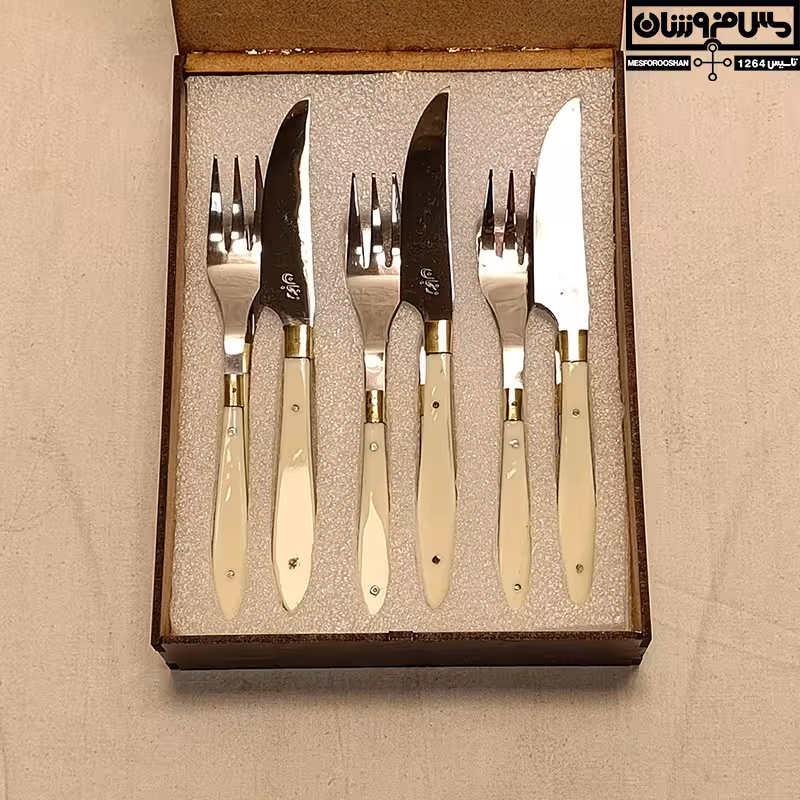 سرویس کارد و چنگال زنجان مدل شیری ساده